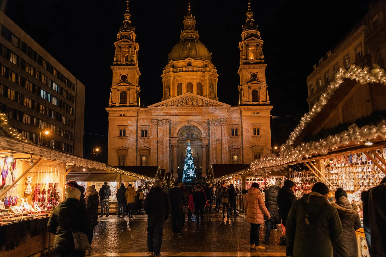 Jarmark bożonarodzeniowy w Budapeszcie 2026 — Bazylika, Vörösmarty tér i termy