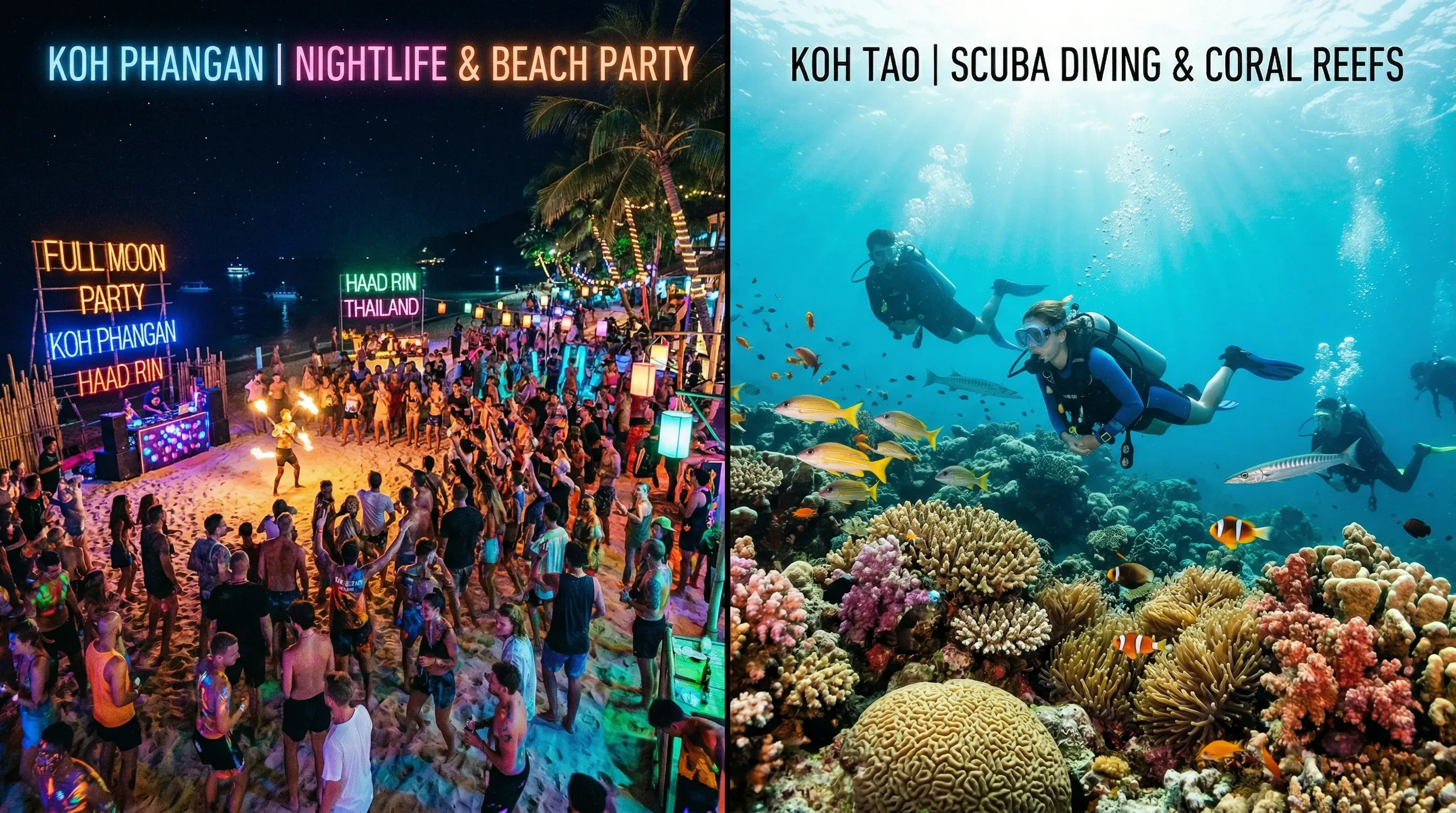 Koh Phangan czy Koh Tao — imprezy czy nurkowanie?