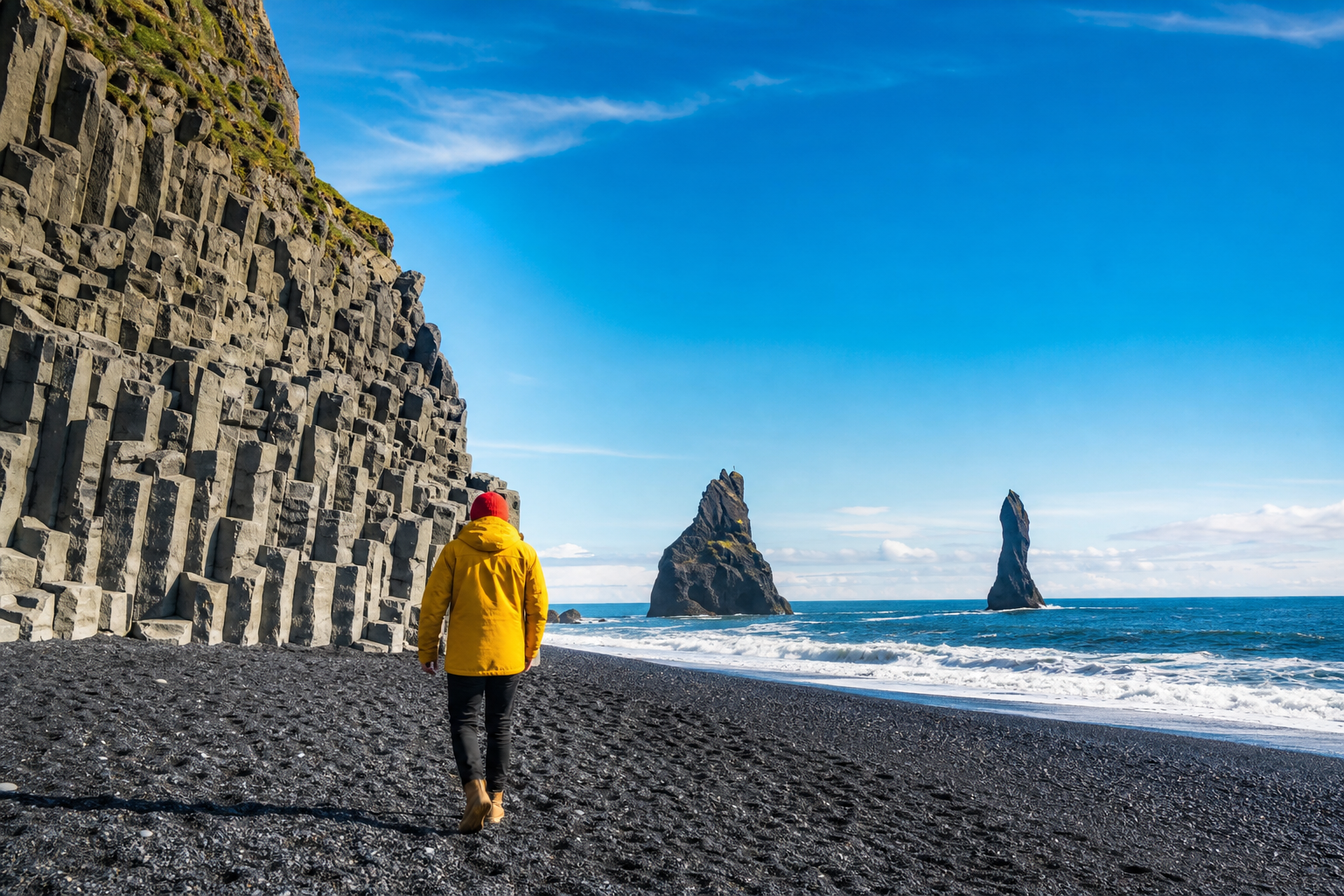 Reynisfjara — czarna plaża w pobliżu Vík